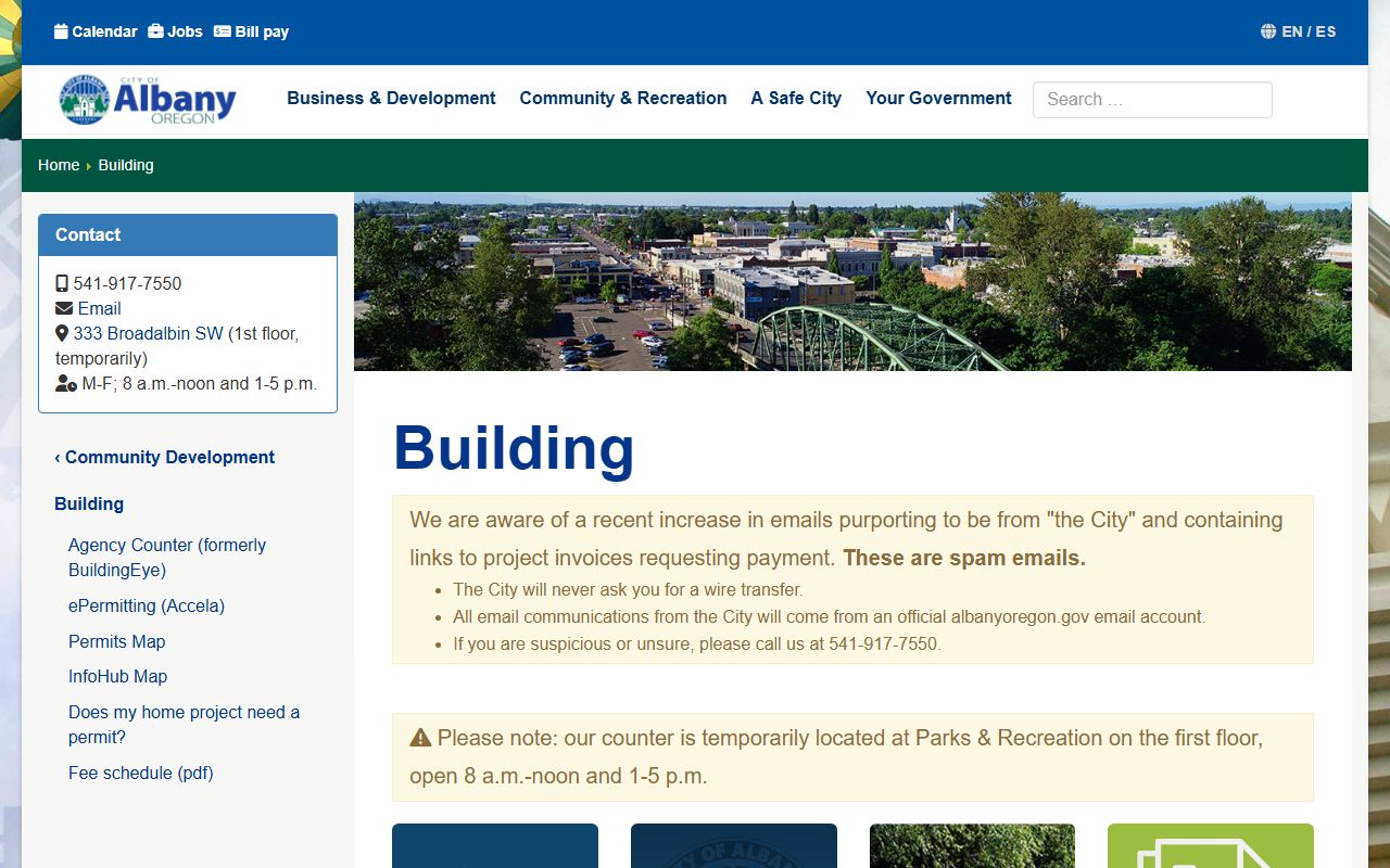 Albany building department for Albany property records and permits