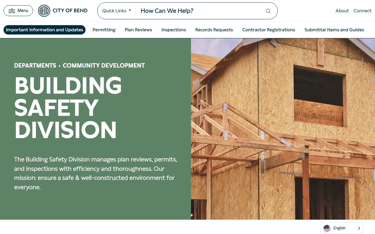 Bend Building Safety Division for Bend property records and permits