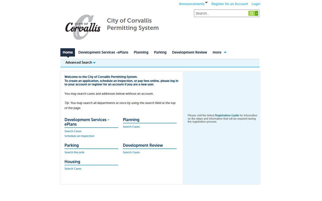 Corvallis permit database for Corvallis deed records and property research