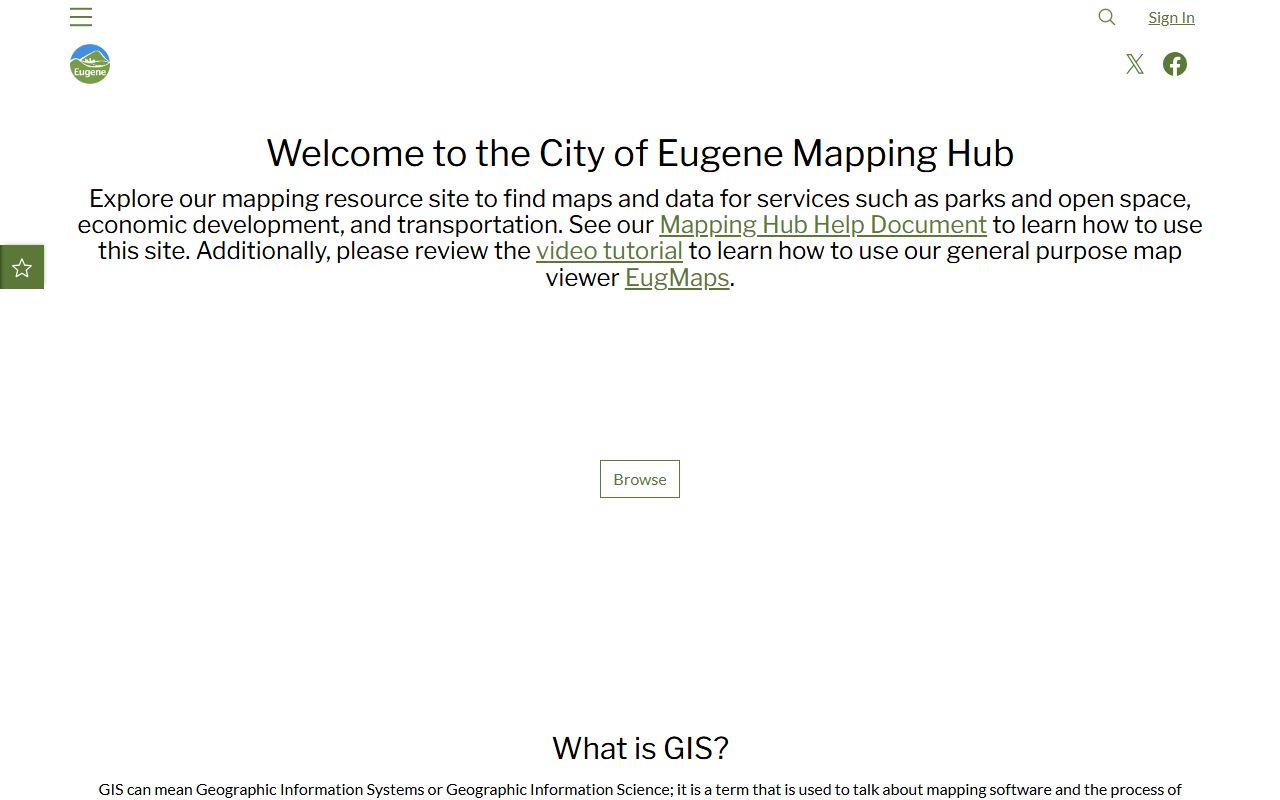 Eugene mapping hub GIS tool for Eugene deed records and property data