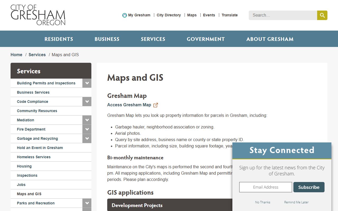 Gresham GIS property maps for Gresham deed records and property lookup