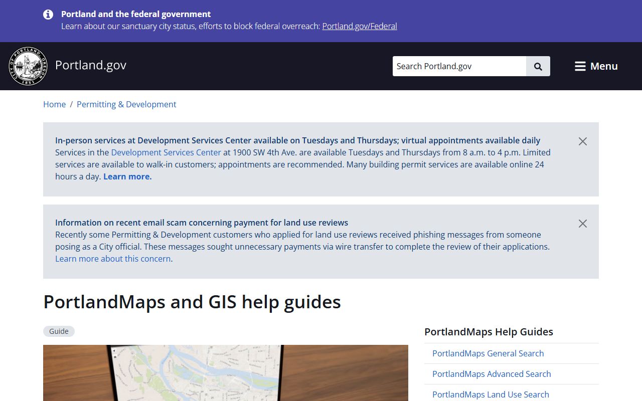PortlandMaps help guides for Portland deed records and permit research