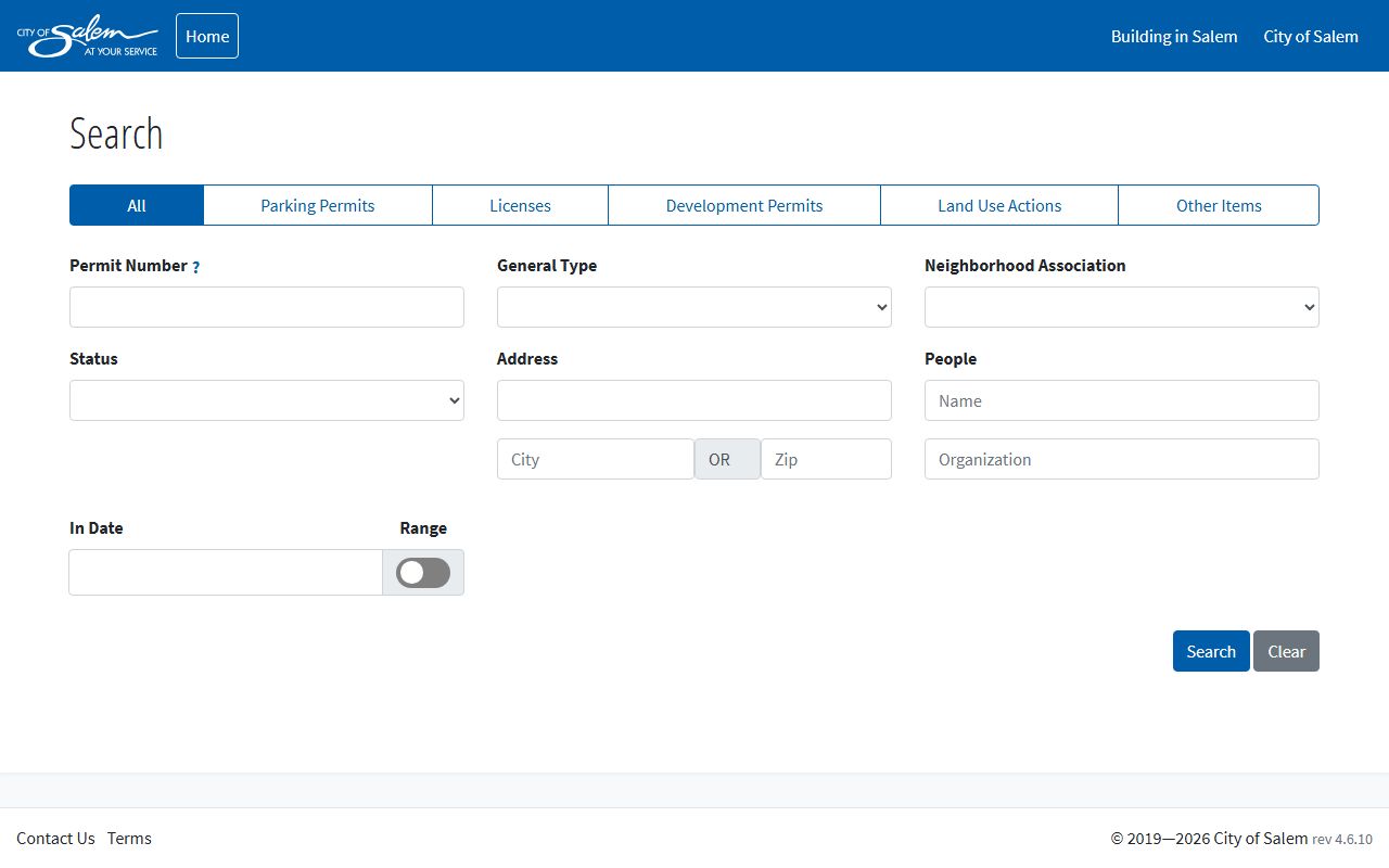 Salem PAC Portal permit search for Salem deed records research