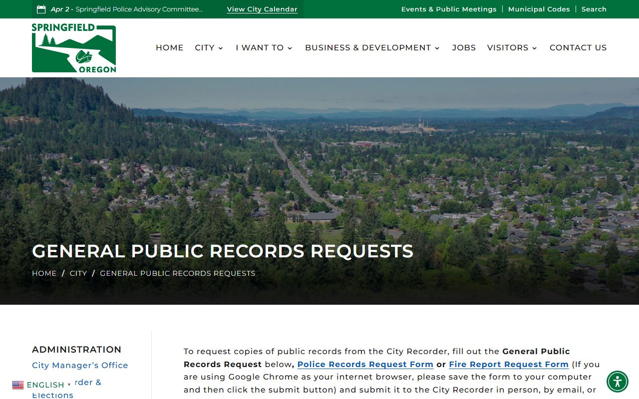 Springfield public records request system for Springfield deed records research