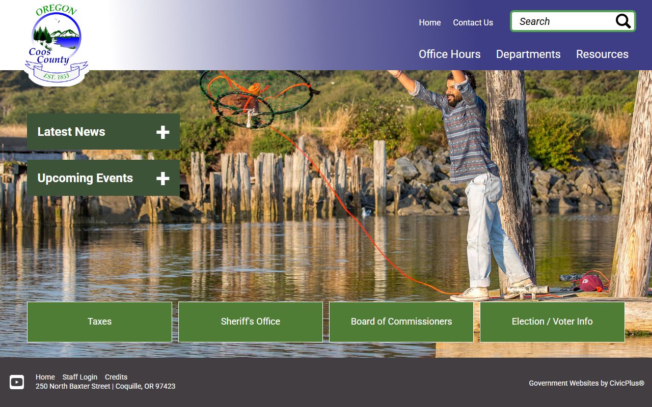 Coos County official website for deed records and property documents