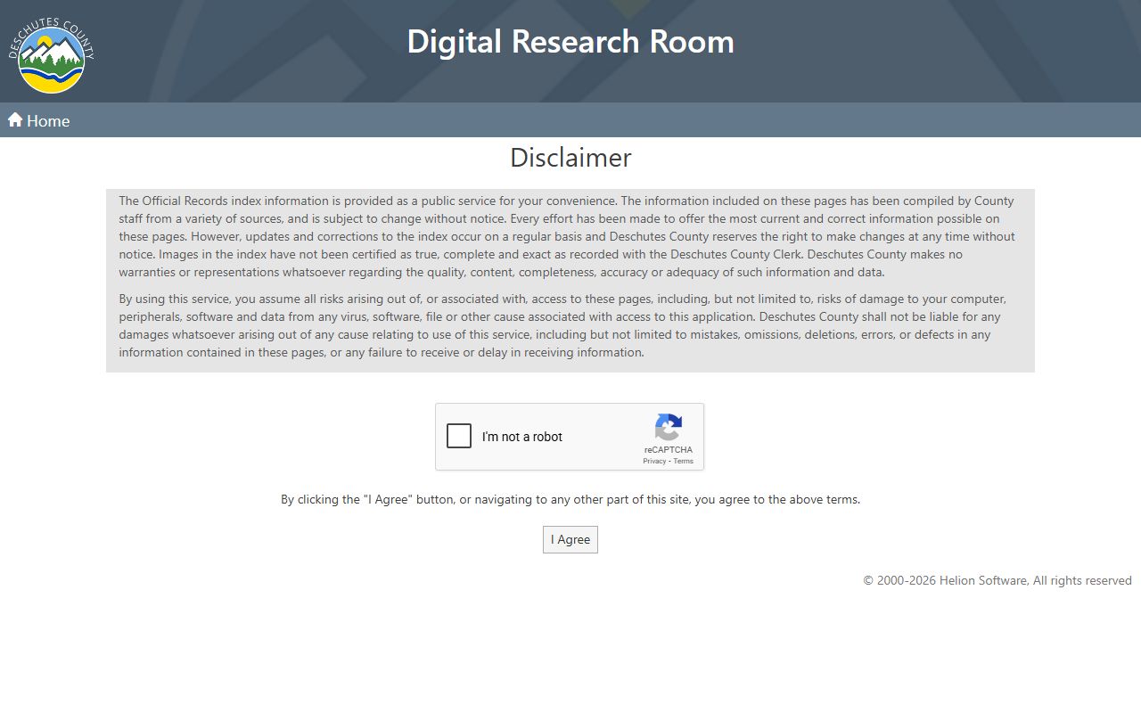 Deschutes County Digital Research Room for deed records search