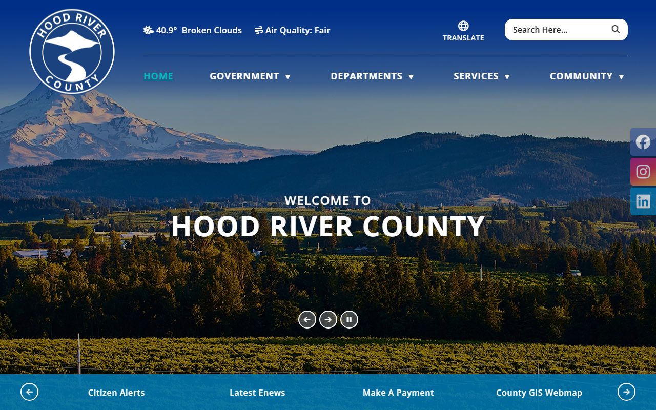 Hood River County official website for deed records