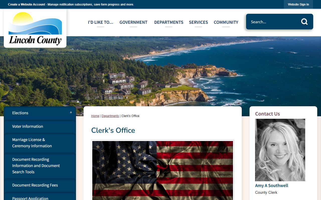 Lincoln County Clerk recording office for deed records in Newport