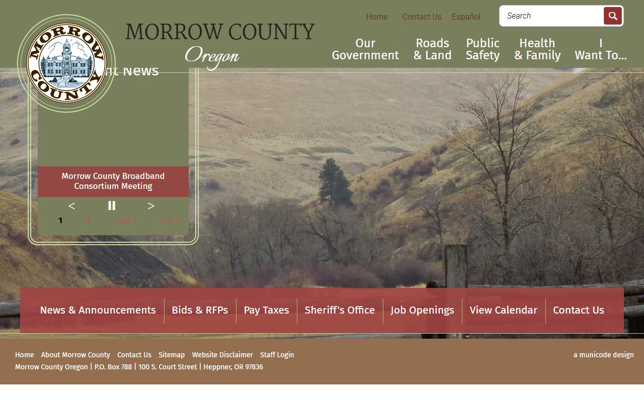 Morrow County official website for deed records in Heppner Oregon