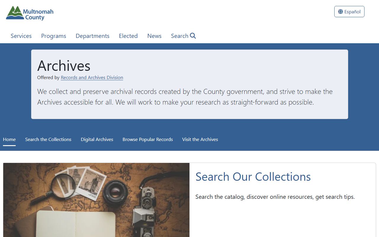 Multnomah County Archives for historical deed records dating to 1849