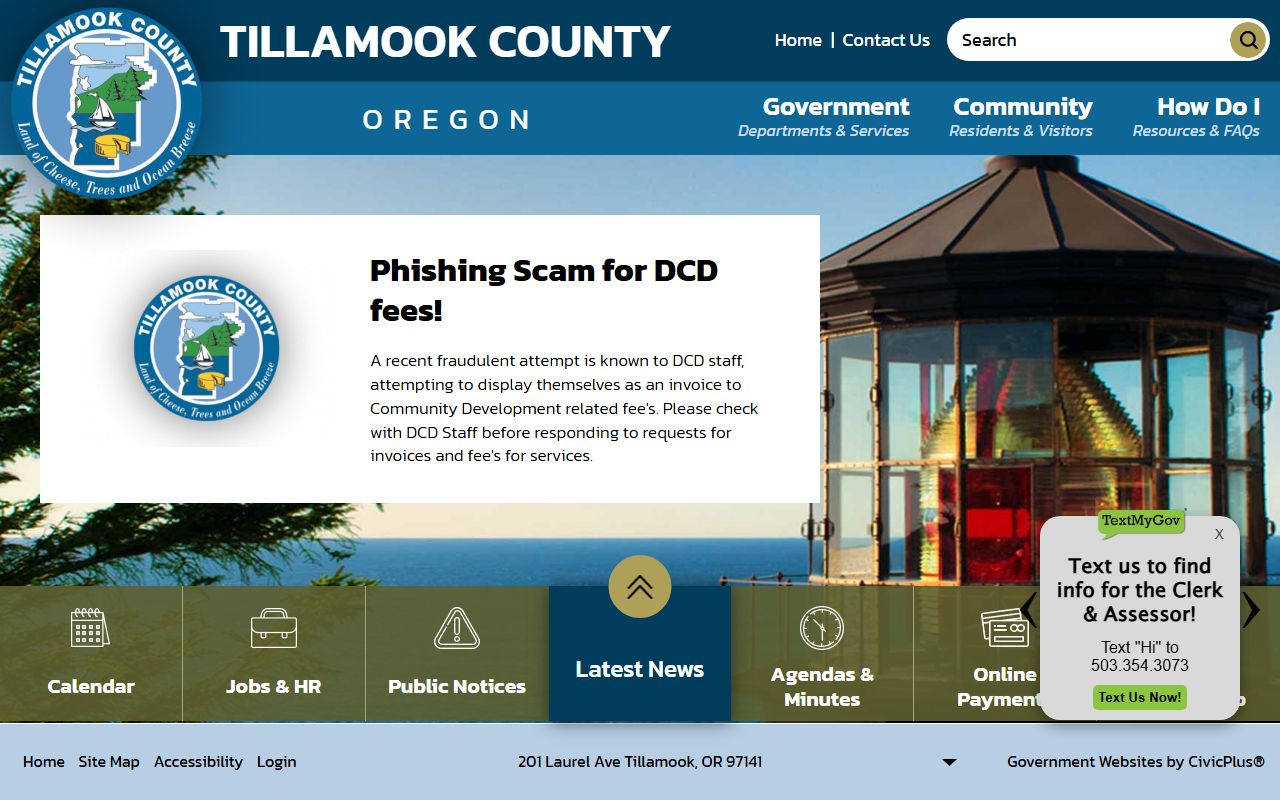 Tillamook County official website for deed records