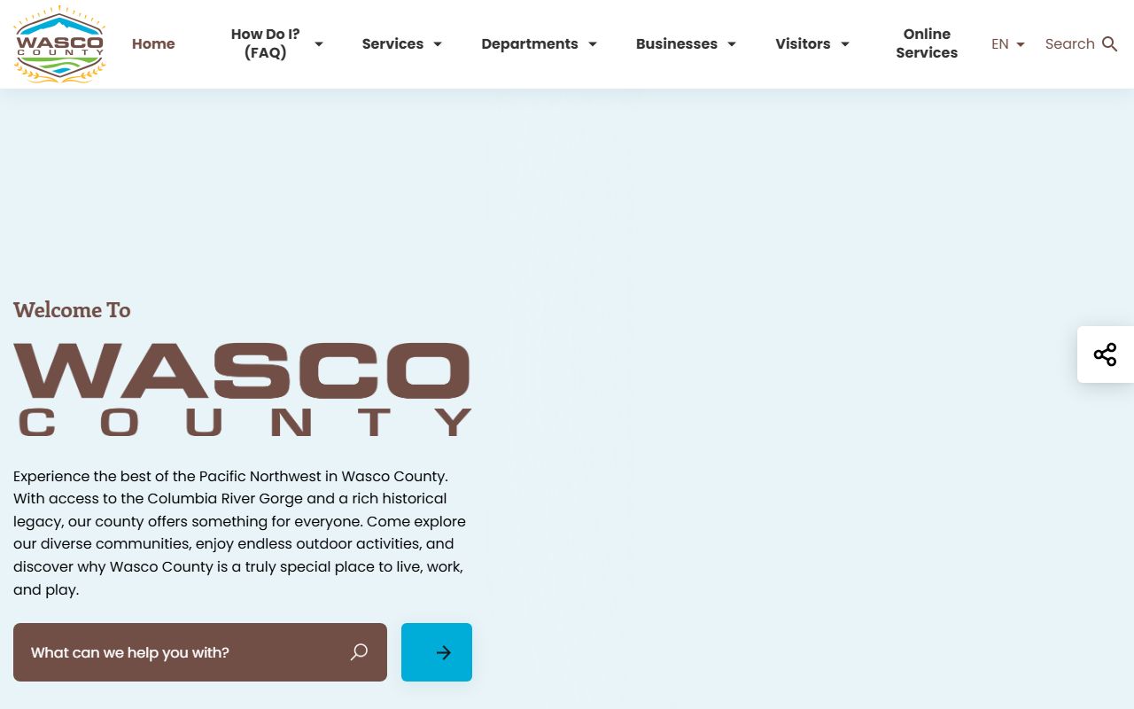 Wasco County official website for deed records