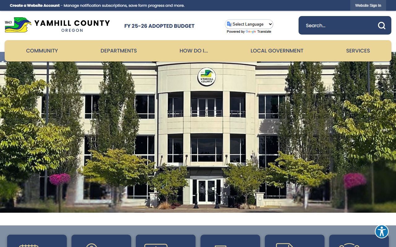 Yamhill County official website for deed records
